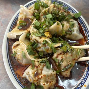Seasons Taiwanese Eatery - chili oil wontons with chives - Taiwanese Near Me - Honolulu, Hawaii Seasons Taiwanese Eatery - chili oil wontons with chives - Taiwanese Near Me - Honolulu, Hawaii