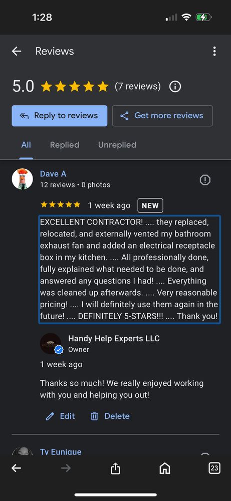 Slide of Handy Help Experts