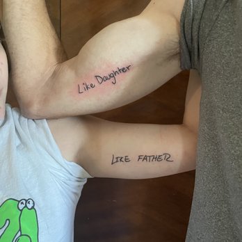 Honeymoon Tattoo - Like father like daughter in eachothers handwriting. - Tattoo Near Me - Fair Oaks, California Honeymoon Tattoo - Like father like daughter in eachothers handwriting. - Tattoo Near Me - Fair Oaks, California