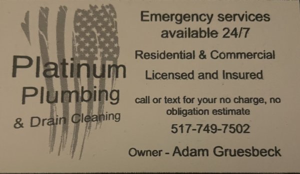 Platinum Plumbing and Drain Cleaning Logo