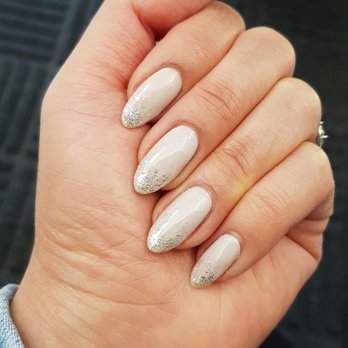 The Bellagio Nail - Nude with silver fade. - Nail Salons Near Me - Calgary, Alberta