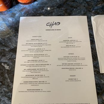 Chao - Menu - Asian Fusion Near Me - Honolulu, Hawaii