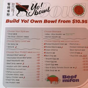 Yo Bowl - Menu - Chinese Near Me - Plano, Texas Yo Bowl - Menu - Chinese Near Me - Plano, Texas
