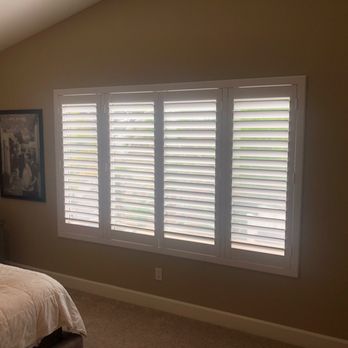 EJ's Home Improvements - Plantation shutters in master bedroom - Shades & Blinds Near Me - Irvine, California EJ's Home Improvements - Plantation shutters in master bedroom - Shades & Blinds Near Me - Irvine, California