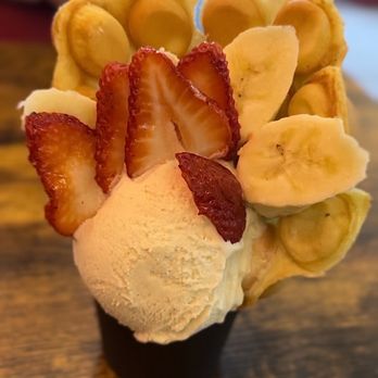 Ice Dream - Egg Puff Ice Cream Cone with Horchata Ice Cream~ It's an incredible combo, it can get pretty messy, as the ice cream melts! - Bubble Tea Near Me - Sacramento, California Ice Dream - Egg Puff Ice Cream Cone with Horchata Ice Cream~ It's an incredible combo, it can get pretty messy, as the ice cream melts! - Bubble Tea Near Me - Sacramento, California