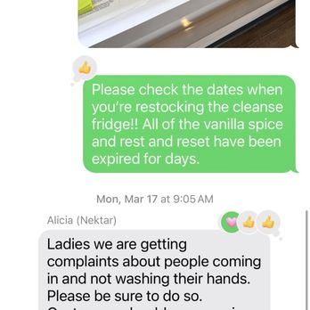 Nekter Juice Bar - Leaving expired products in the fridge and not washing hands - Juice Bars & Smoothies Near Me - Mesa, Arizona Nekter Juice Bar - Leaving expired products in the fridge and not washing hands - Juice Bars & Smoothies Near Me - Mesa, Arizona