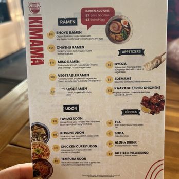 Kimama Ramen - Menu 02 - Ramen Near Me - Koloa, Hawaii