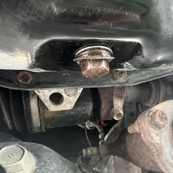 Younger Toyota - Seal just hangin on the outside of the bolt. Oil leaking - Auto Repair Near Me - Hagerstown, Maryland
