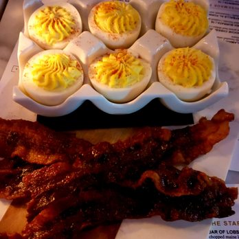 J Theodore - Candied bacon and deviled eggs - New American Near Me - Frisco, Texas J Theodore - Candied bacon and deviled eggs - New American Near Me - Frisco, Texas
