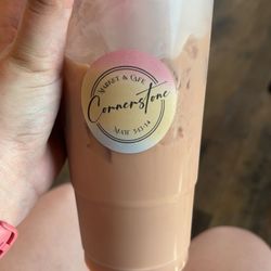 Cornerstone Market & Cafe - Large red raspberry & white chocolate iced latte
