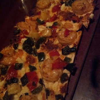 Seasons 52 - shrimp flatbread with goat cheese and bell peppers - New American Near Me - Costa Mesa, California Seasons 52 - shrimp flatbread with goat cheese and bell peppers - New American Near Me - Costa Mesa, California