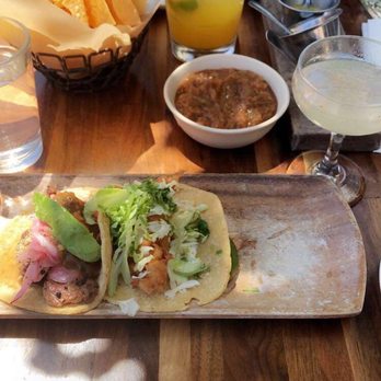 Tacolicious - Baja style pacific cod and taco especial (camarones w/ pineapple salsa) + drinks: hemingway and pasion - Cocktail Bars Near Me - San Francisco, California Tacolicious - Baja style pacific cod and taco especial (camarones w/ pineapple salsa) + drinks: hemingway and pasion - Cocktail Bars Near Me - San Francisco, California