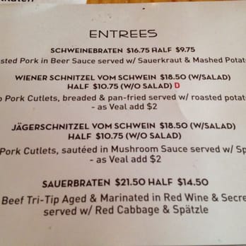 Speisekammer - 6/26/15. Dinner entrees - German Near Me - Alameda, California Speisekammer - 6/26/15. Dinner entrees - German Near Me - Alameda, California