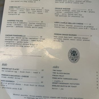 Perenn - Menu - Bakeries Near Me - Franklin, Tennessee