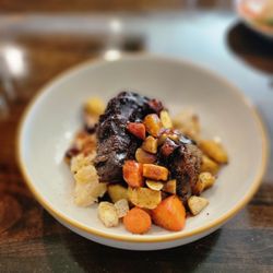 Savoy Bar & Grill - Short rib with roasted root vegetables