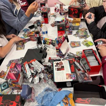 Tofu's Trading - Friends I made from the Tofu Trading Discord and I ripping Destined Rivals on their prerelease  Everyone is so welcoming and fun! - Hobby Shops Near Me - San Jose, California