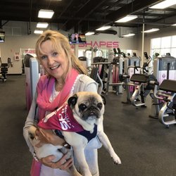 Shapes Fitness for Women - Club owner Joelle and our mascot Monkey