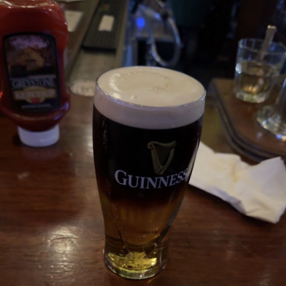 half and half (or a black and tan) half and half (or a black and tan)