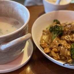 Tom Kga and Noodle Dish