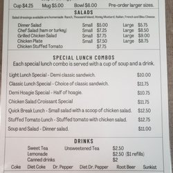 Laura's Sandwich Shop - Menu back - Aug 2022
