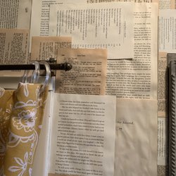 Great Stuff Gift Shop - Clever "wallpaper" in the bathroom!