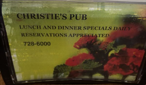 Menu photo 1 Christie's Downtown Pub & Grill Warren, PA Menu photo 1 Christie's Downtown Pub & Grill Warren, PA