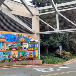 BART - Ashby Station - Cool mural at entrance to Parking Lot for Ashby Bart Station on Adeline St. June 2026.