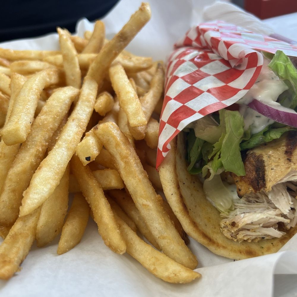 Alpha Gyro Grill - Chicken wrap with fries - Mediterranean Near Me - Gainesville, Georgia Alpha Gyro Grill - Chicken wrap with fries - Mediterranean Near Me - Gainesville, Georgia