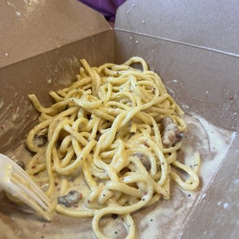 Rudolfo's - Pasta Carbonara - after I'd eaten about half already - Italian Near Me - Pacific Grove, California Rudolfo's - Pasta Carbonara - after I'd eaten about half already - Italian Near Me - Pacific Grove, California