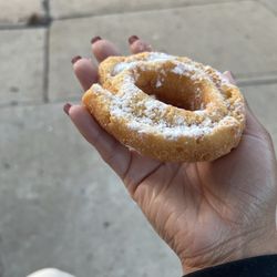 The Corner Donut Shop - Sour cream donut w/ powdered sugar.