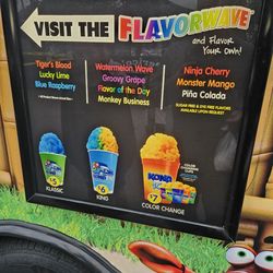 Kona Ice - Cup sizes and flavor names
