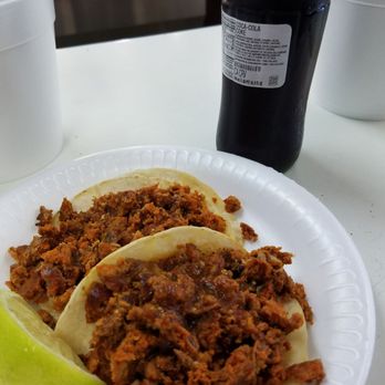 Carniceria Del Valle - 2 tacos chorizo 1.85 each and Mexican tall frosty coke 2 bucks sooo good - Grocery Near Me - Ontario, California