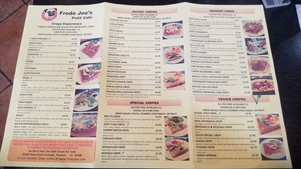 Menu photo 8 Frodo Joe's Petit Cafe Fremont, CA