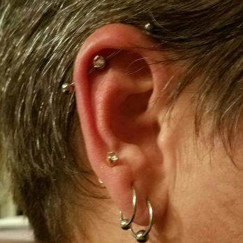 New Flower Studio - Industrial piercing done today by Vanessa Jo. - Jewelry Near Me - Long Beach, California
