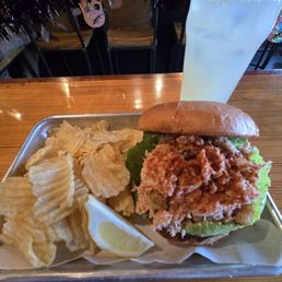 Crab roll and chips