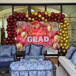 Balloon Bazaar - 10x10 backdrop for ASU graduation celebration!