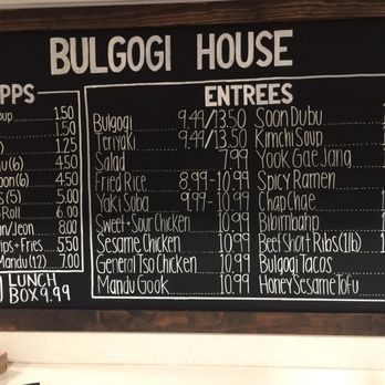 Bulgogi House - Menu board - Korean Near Me - Clarksville, Tennessee Bulgogi House - Menu board - Korean Near Me - Clarksville, Tennessee