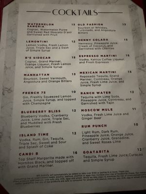 Menu photo 2 B's Wine Bar Missouri City, TX