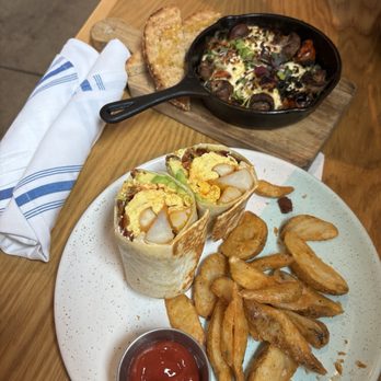Bluestone Lane - BL Burrito and Green Baked Eggs - Coffee & Tea Near Me - Orange, California