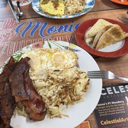 Monica’s Buttermilk Kitchen - Top: Pig in the Garden omelette  Bottom: Bacon & Eggs