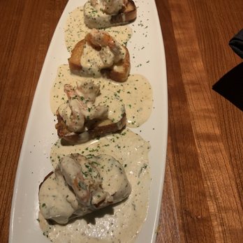 Stoney River - Whiskey shrimp on toasts - Steakhouses Near Me - Germantown, Tennessee Stoney River - Whiskey shrimp on toasts - Steakhouses Near Me - Germantown, Tennessee