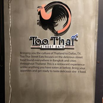 Too Thai Street Eats - Signage - Thai Near Me - Carrollton, Texas