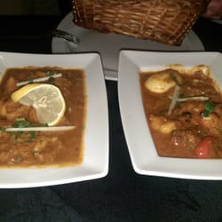 Ayo Gurkhali - Napalese fish curry on the left and a meaty special on the right