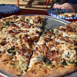 Bj's Pizza & Subs - Spinach, Artichoke with bacon is  deliciousness !