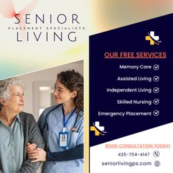 Senior Living Placement Specialists - Our senior living placement services are FREE to families.