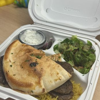 The Palm Tree - Gyro lunch special plate with rice salad Tzatziki and onions - Mediterranean Near Me - Riverside, California