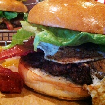 Hops Burger Bar - North Carolinian burger close-up - Burgers Near Me - Greensboro, North Carolina