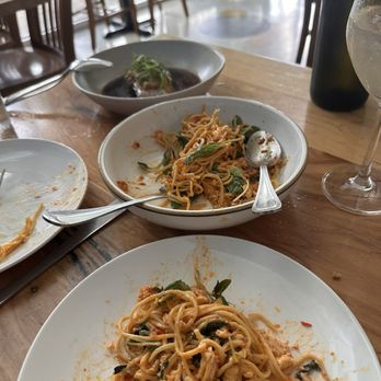 L'Oca d'Oro - Blue Crab Noodles, shared family-style. Plenty of spice! From summer menu. - Italian Near Me - Austin, Texas L'Oca d'Oro - Blue Crab Noodles, shared family-style. Plenty of spice! From summer menu. - Italian Near Me - Austin, Texas