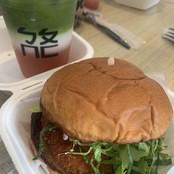 Bopomofo Cafe - Honey Walnut Shrimp Burger - Bubble Tea Near Me - San Gabriel, California