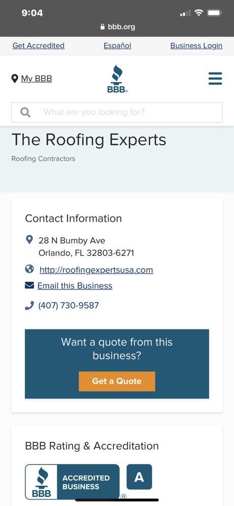 Slide of The Roofing Experts